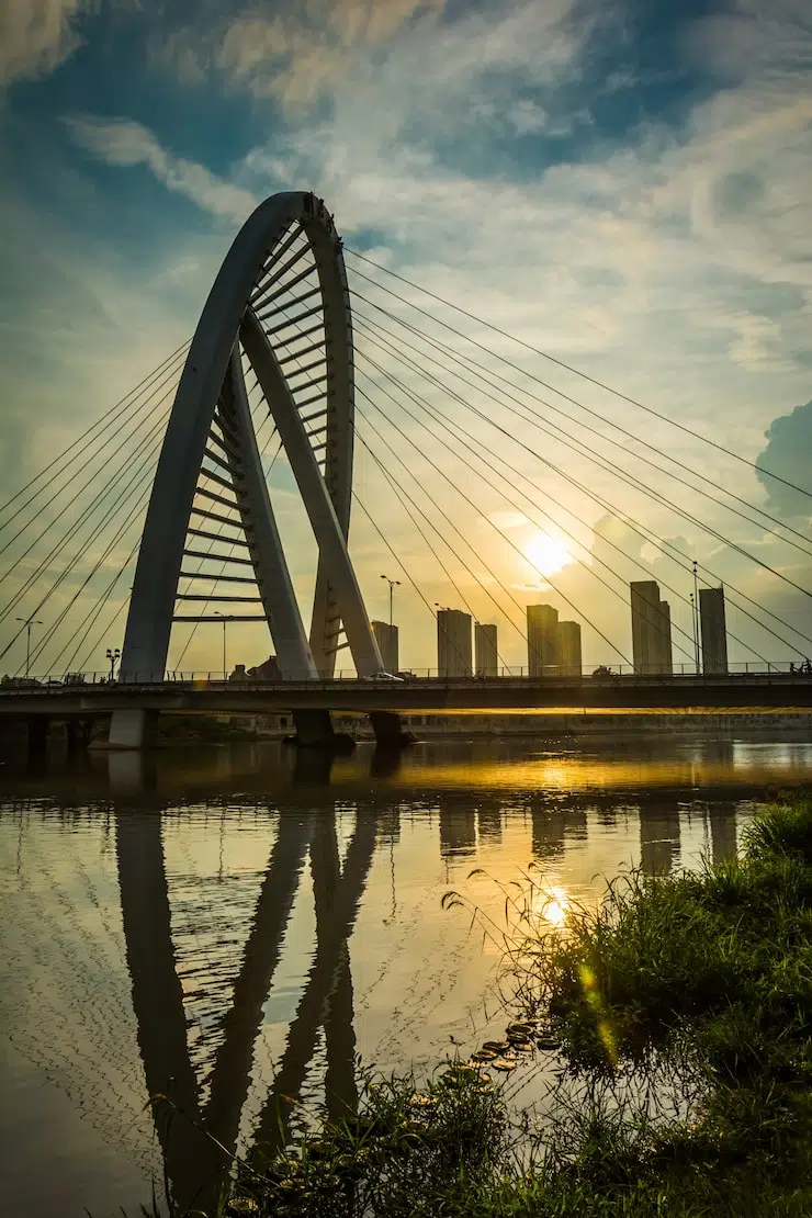 Bridge leading into the city near Amsterdam Zuidoost arena district
